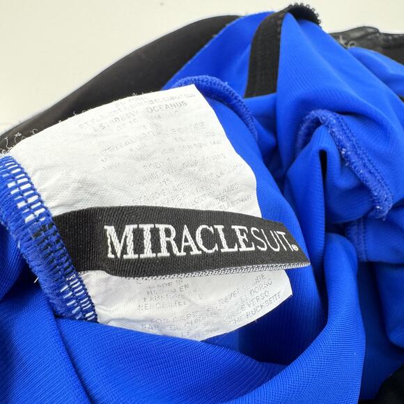 Miraclesuit Swimsuit Oceanus Padded Soft Bra Ruched One Piece Blue Size 16 - Picture 8 of 10